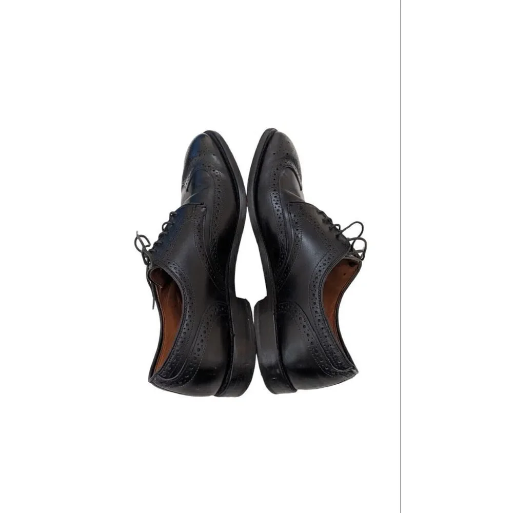 Allen Edmonds Madison Park Black Leather Wingtip Blucher Size 9.5D‎